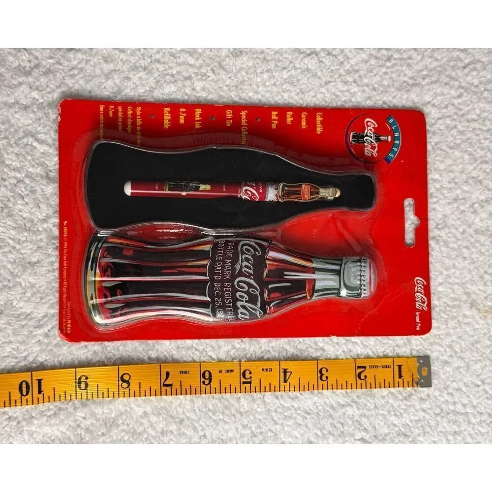 Vintage 1996 Coca Cola Ceramic Roller Ball Pen with Gift Tin